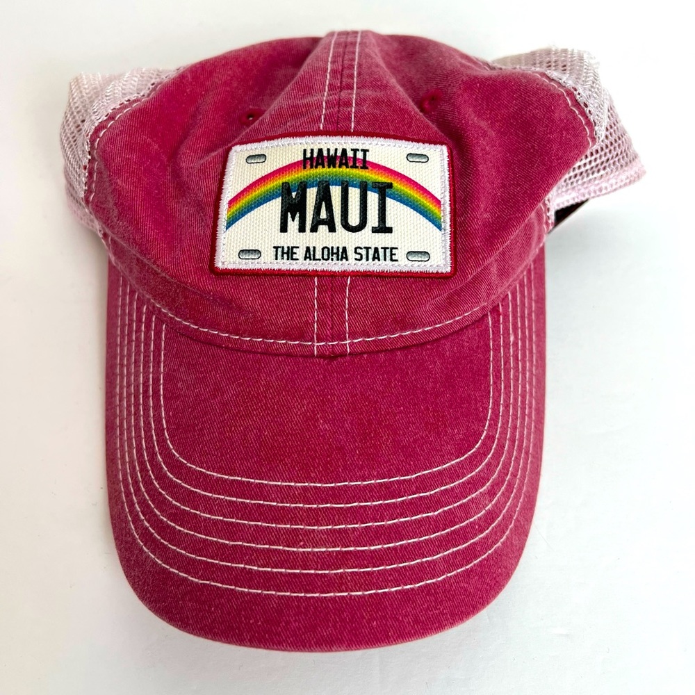 Maui Hawaii The Aloha State Ahead Special Edition Snapback Baseball Hat Rainbow